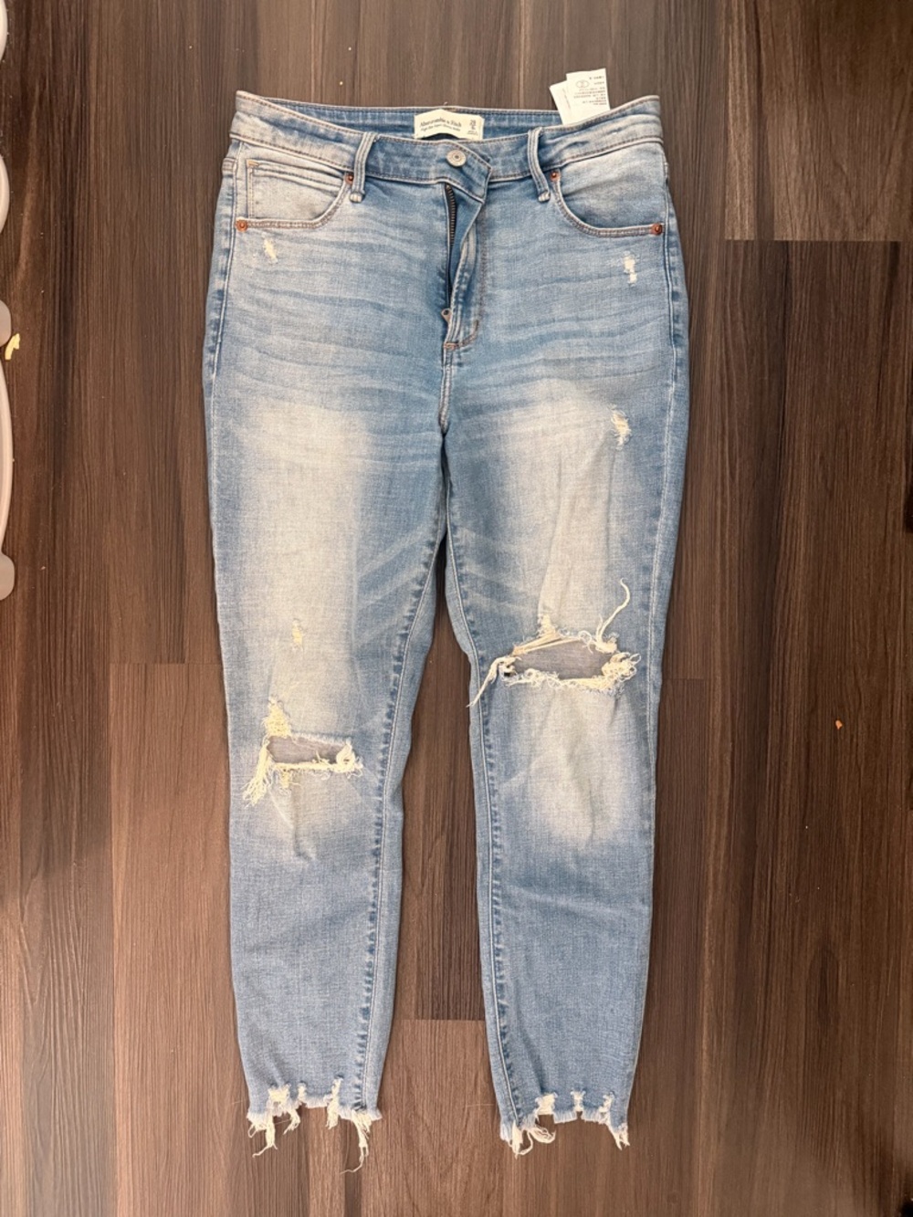 Abercrombie & Fitch Light Blue Distressed Boyfriend Jeans
